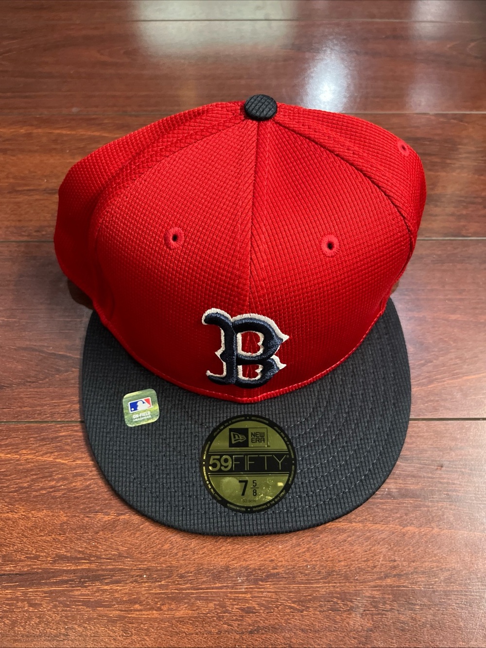 7 5/8 Boston Red Sox 2025 Batting Practice New Era 59Fifty Fitted Hat Red Cap